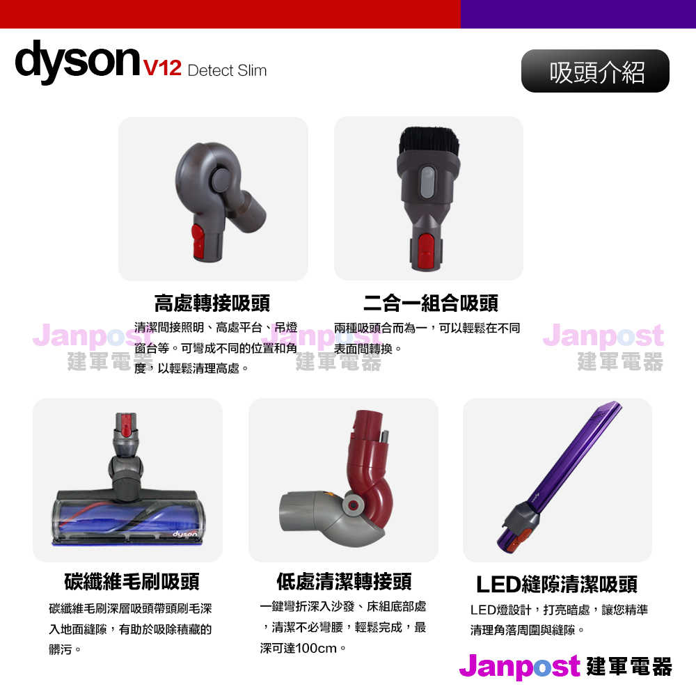 Dyson V12 SV20 Detect Slim Total Clean motorhead 無線手持吸塵器