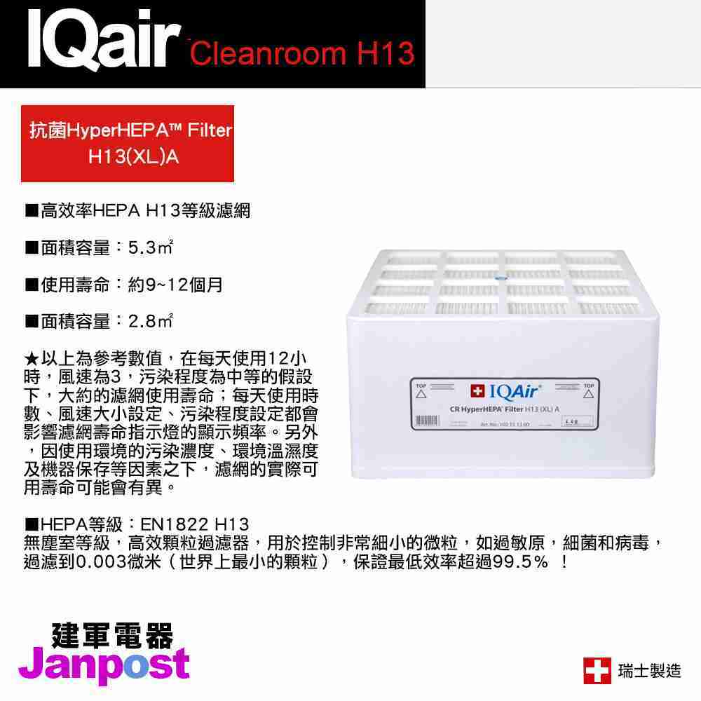 IQair Cleanroom H13 空氣清淨機 專用 濾網套組 Premax F8 + HyperHEPA H13