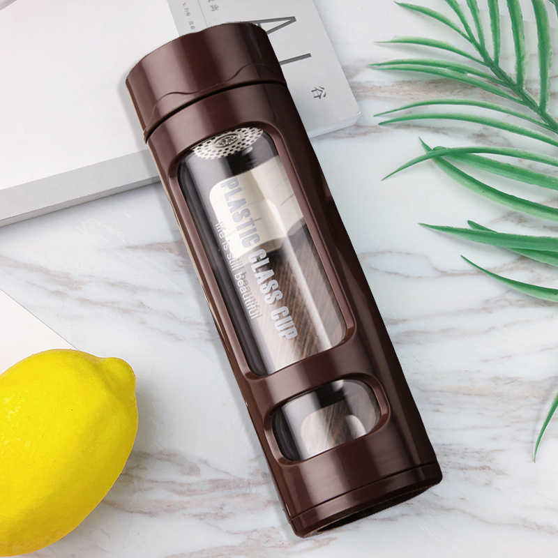 【雙層塑玻耐熱杯】咖啡杯 塑玻杯 真空玻璃內膽玻璃杯 辦公室必備 防彈咖啡 生酮咖啡杯 400ml