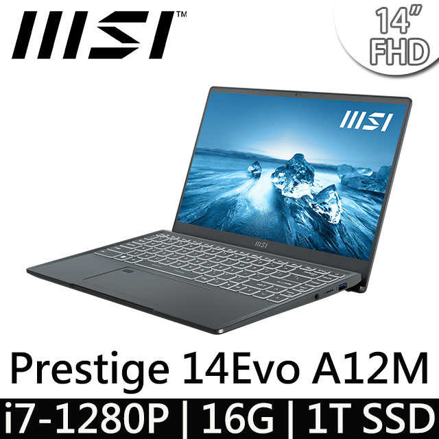 msi微星 Prestige 14Evo A12M-217TW 14吋 i7-1280P 16G 商務筆電