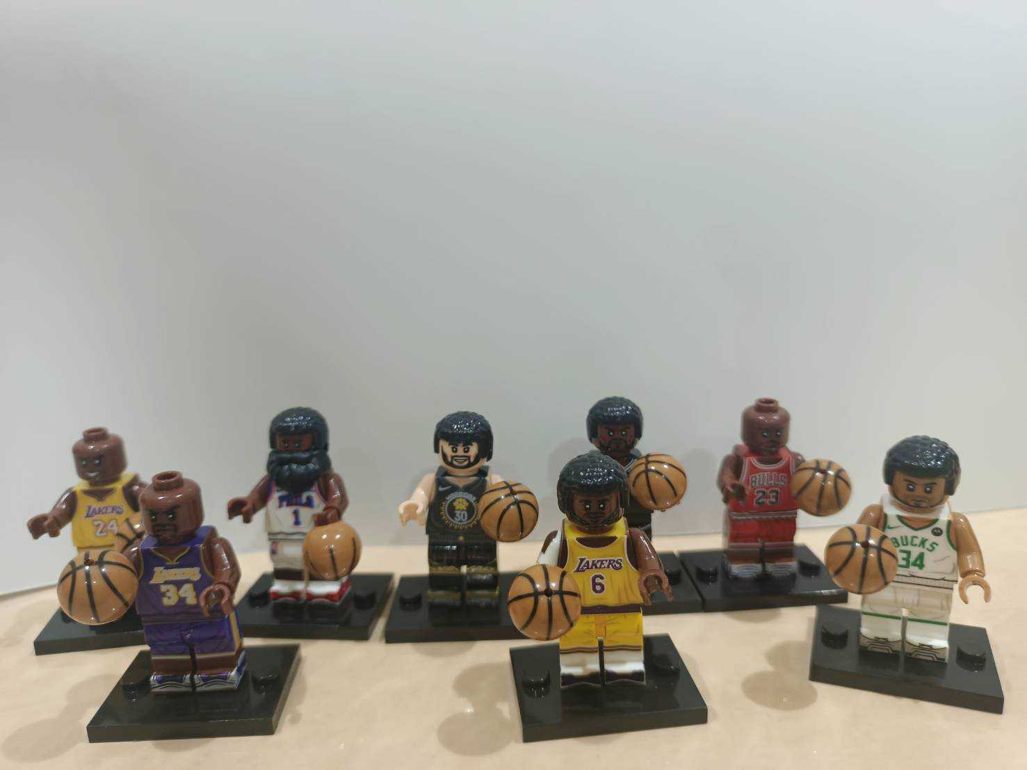 [Rud\u0027s TOY]全新現貨 MOC 積木人仔 NBA LBJ 咖哩 喬丹 布魯可 歐尼爾柯比 哈登 杜蘭特 字母哥
