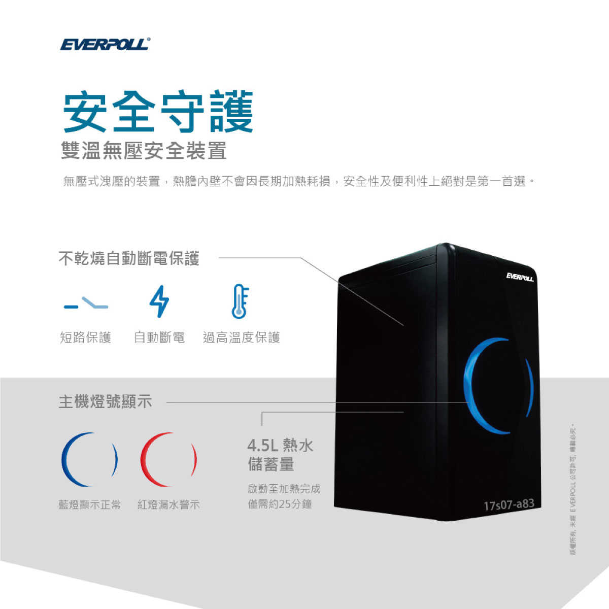 【愛科 EVERPOLL】EP-168 廚下型雙溫無壓飲水機+RO-900G 直出RO淨水器 閃耀白 168 900G