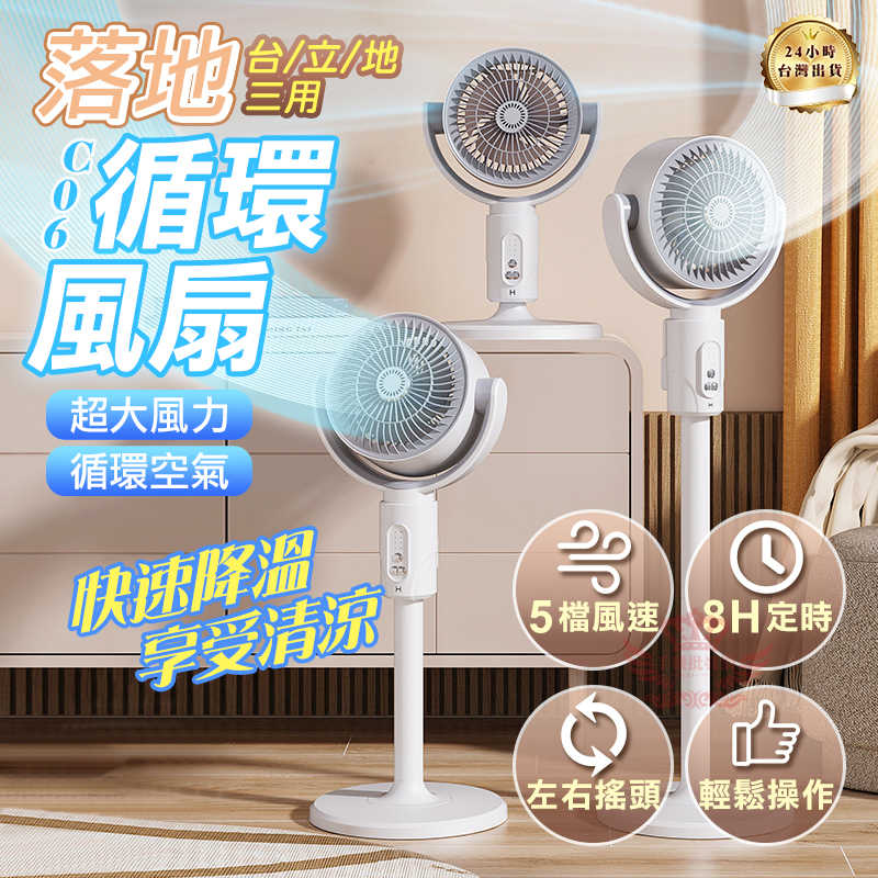 【手機批發網】C06落地循環風扇《現貨+5段大風力》定時風扇 落地風扇 立扇 風扇 USB風扇 桌扇
