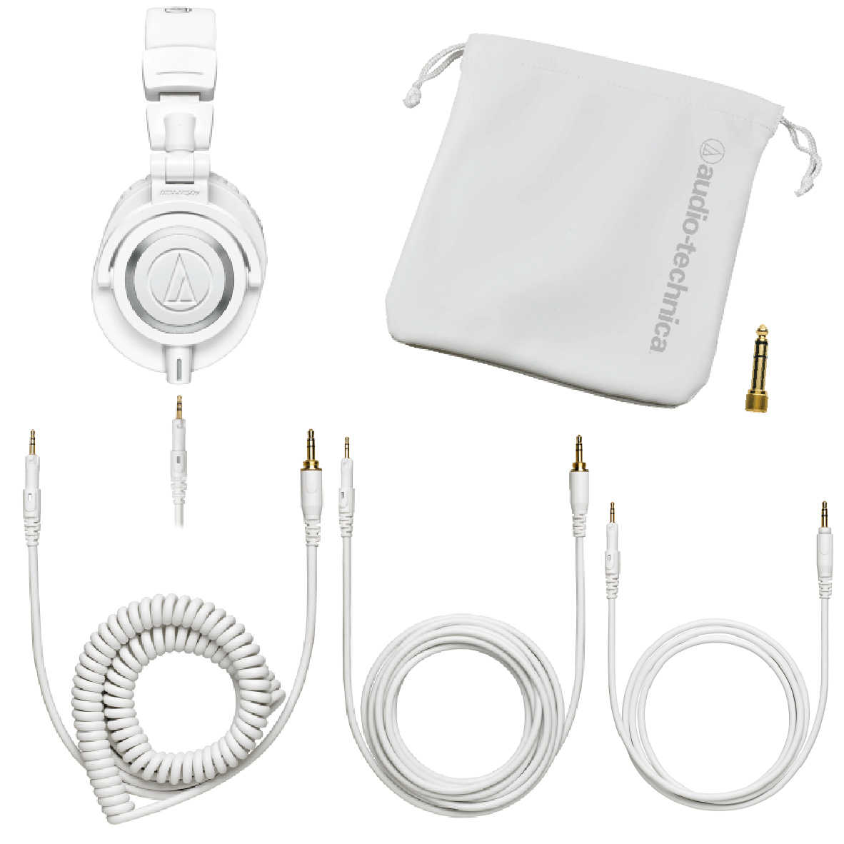 鐵三角 ATH-M50x 白色 高音質 錄音室用 專業 監聽 耳罩式 耳機 | 金曲音響