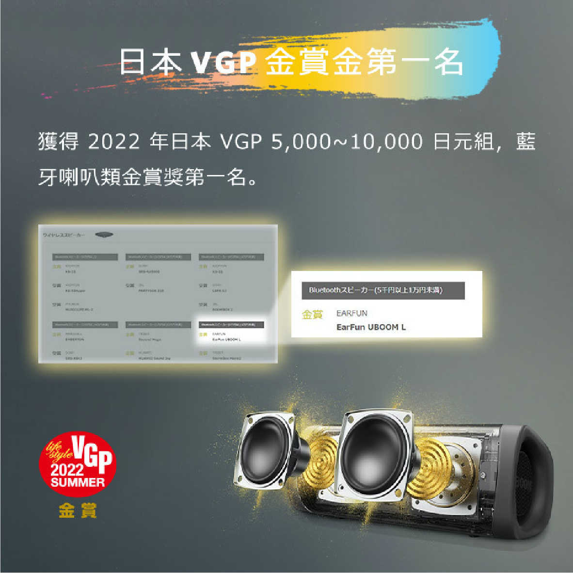 EarFun UBOOM L 長效續航 55mm單體 IP67 防塵防水 無線 藍牙喇叭 | 金曲音響