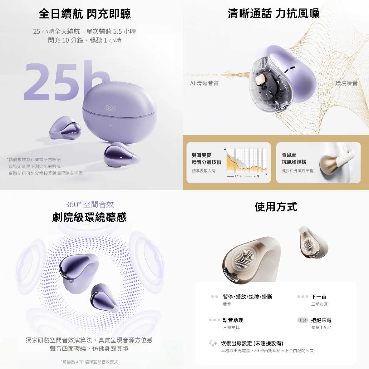 QCY Crossky C30 空間音效 定向頻音 雙裝置連接 開放式 真無線 藍牙 耳夾耳機 | 金曲音響