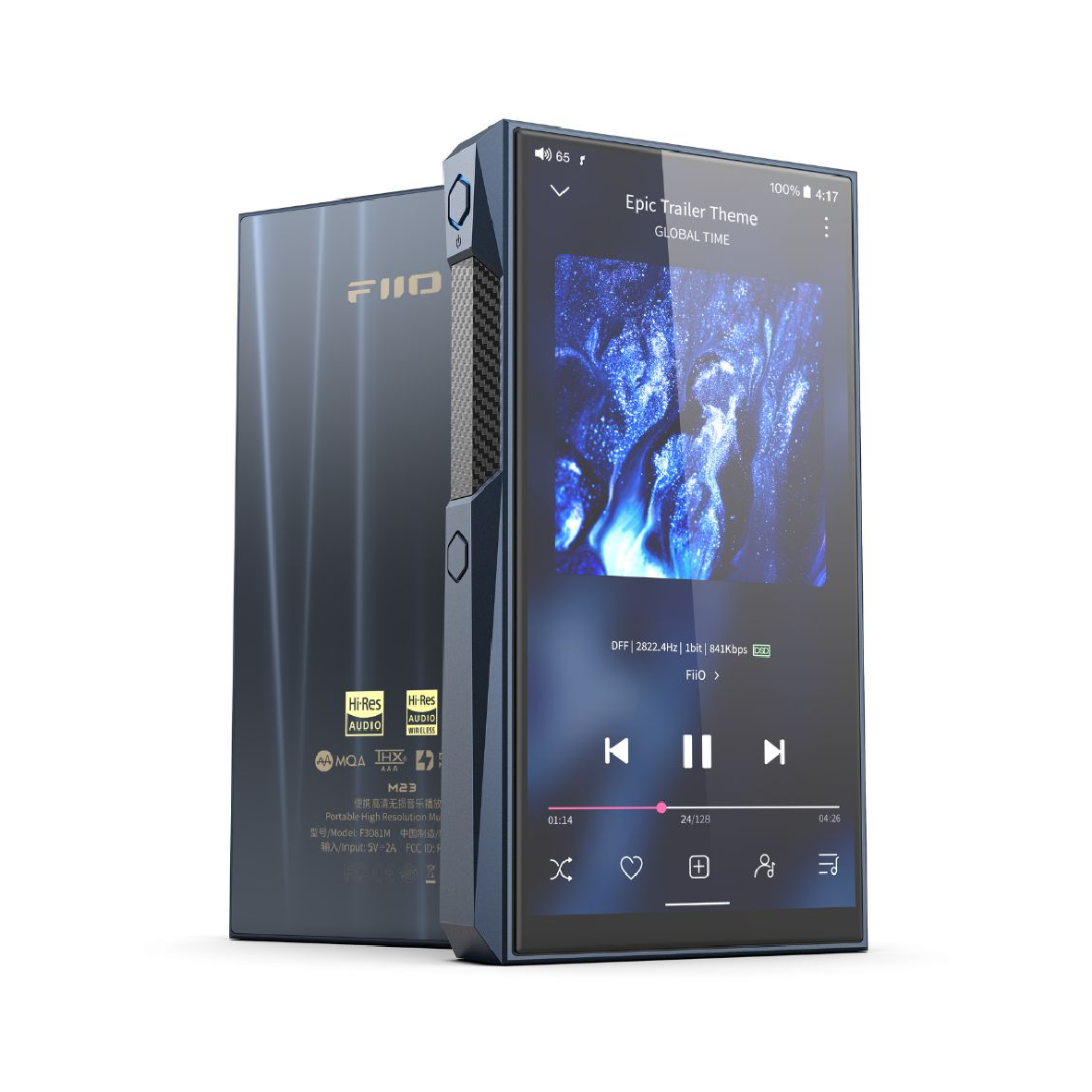 FiiO M23 鋁合金藍 雙DAC晶片 MQA解碼 高階無損 隨身音樂播放器 | 金曲音響