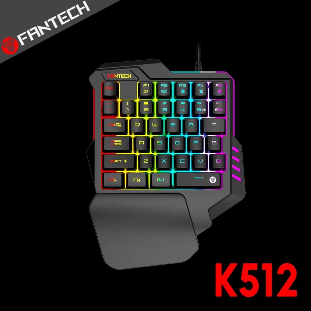 FANTECH K512 混光 多彩燈效 英文鍵帽 機械式 單手 電競 鍵盤 | 金曲音響