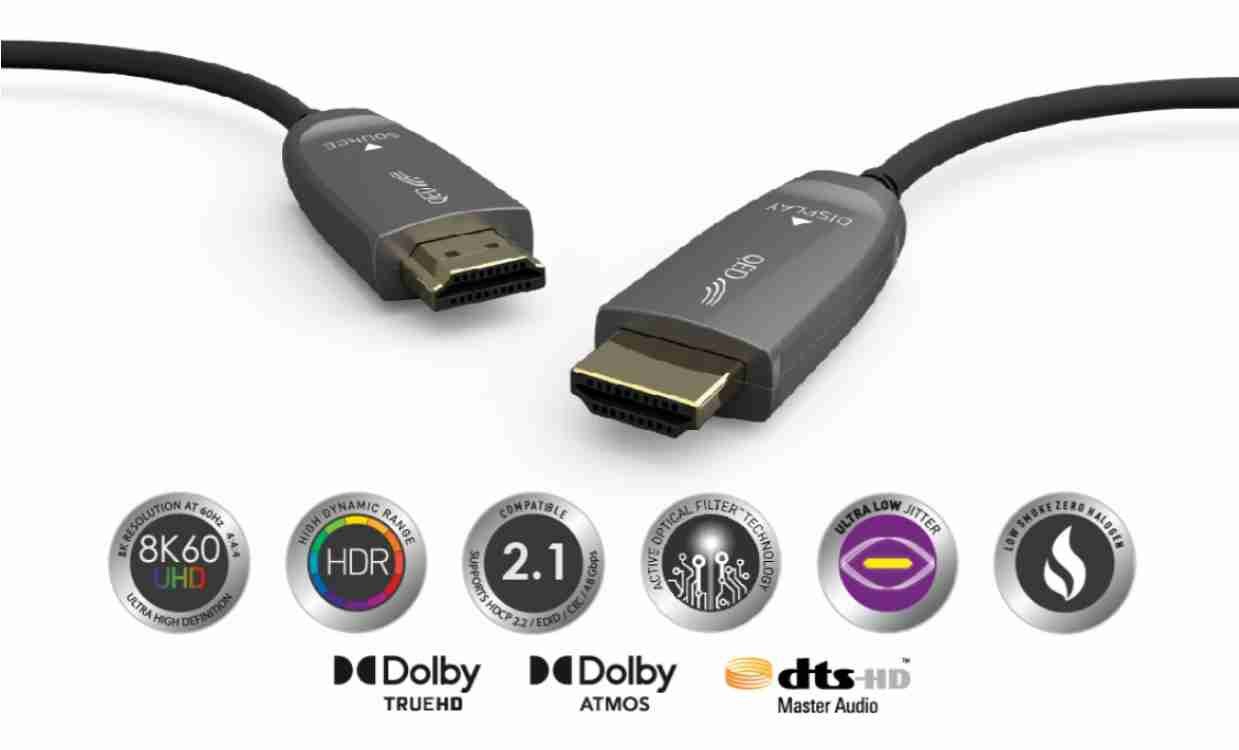 QED HDMI 2.1 OM3光纖 30米 HDR Active Optical Cable 線材 | 金曲音響
