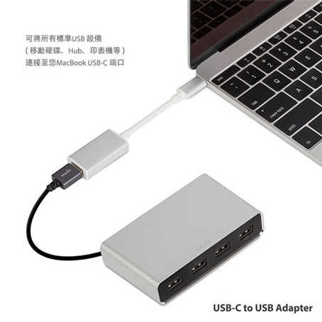 Moshi USB TYPE-C to USB 銀色 高速傳輸 otg 小巧便攜 萬用轉接器 | 金曲音響