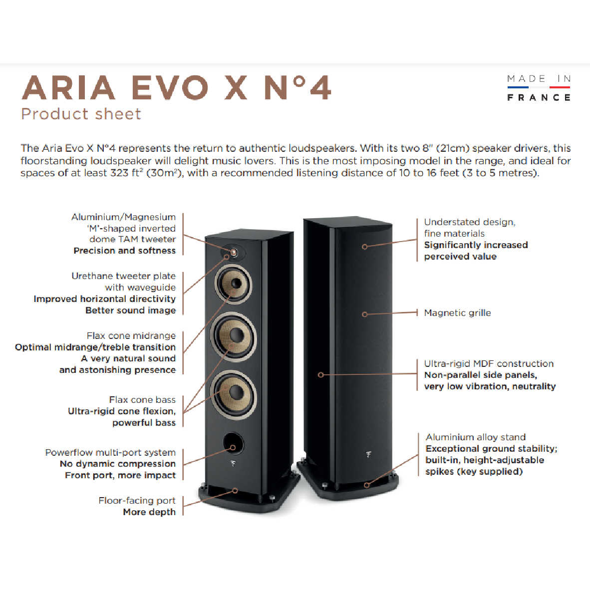 FOCAL Aria Evo X N°4 三音路低音反射式 烤漆/木紋 落地式 揚聲器 喇叭 音響（一對）| 金曲音響