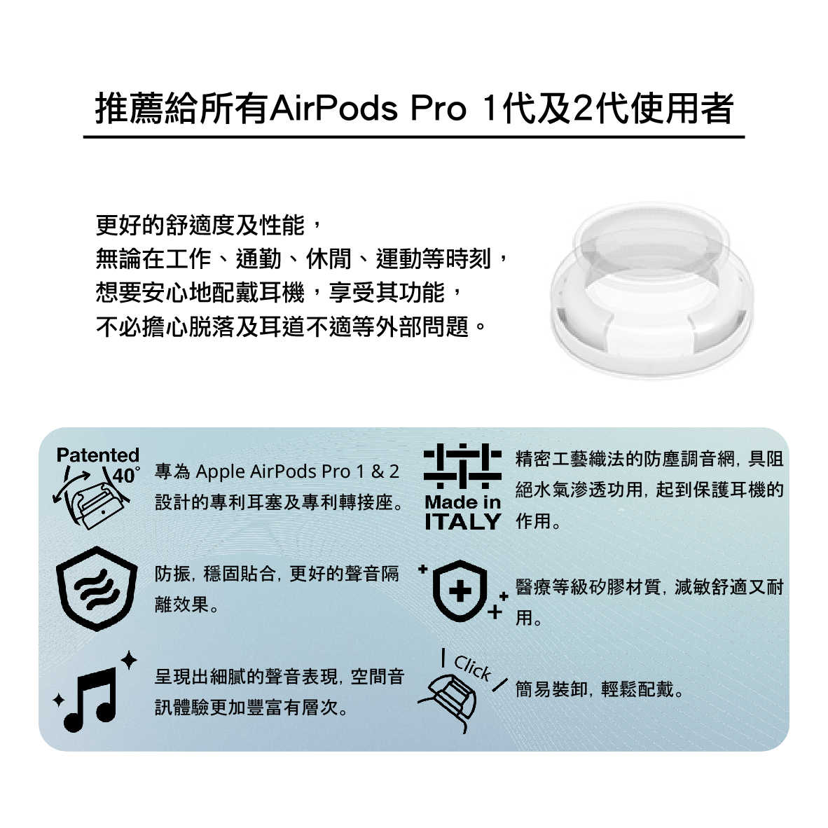 SpinFit SuperFine Apple Airpods Pro 適用 矽膠耳塞 CP1025 | 金曲音響