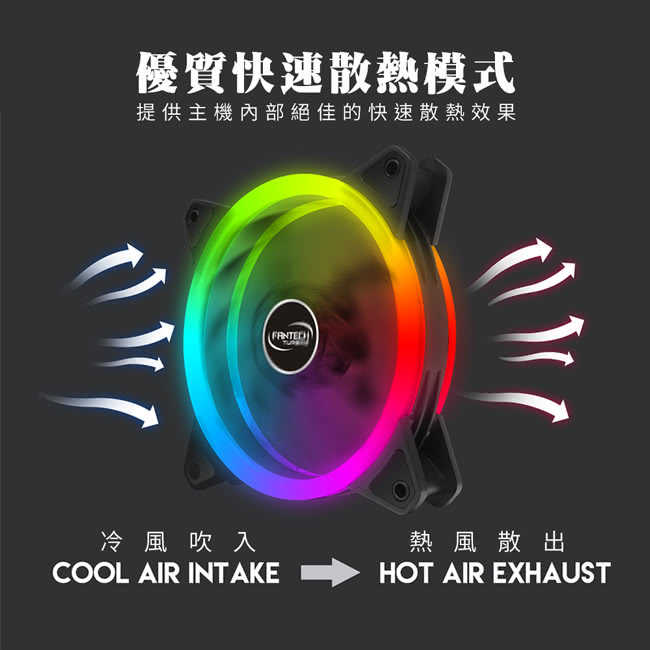 FANTECH FC-124 雙光圈 RGB燈效 靜音風扇 | 金曲音響