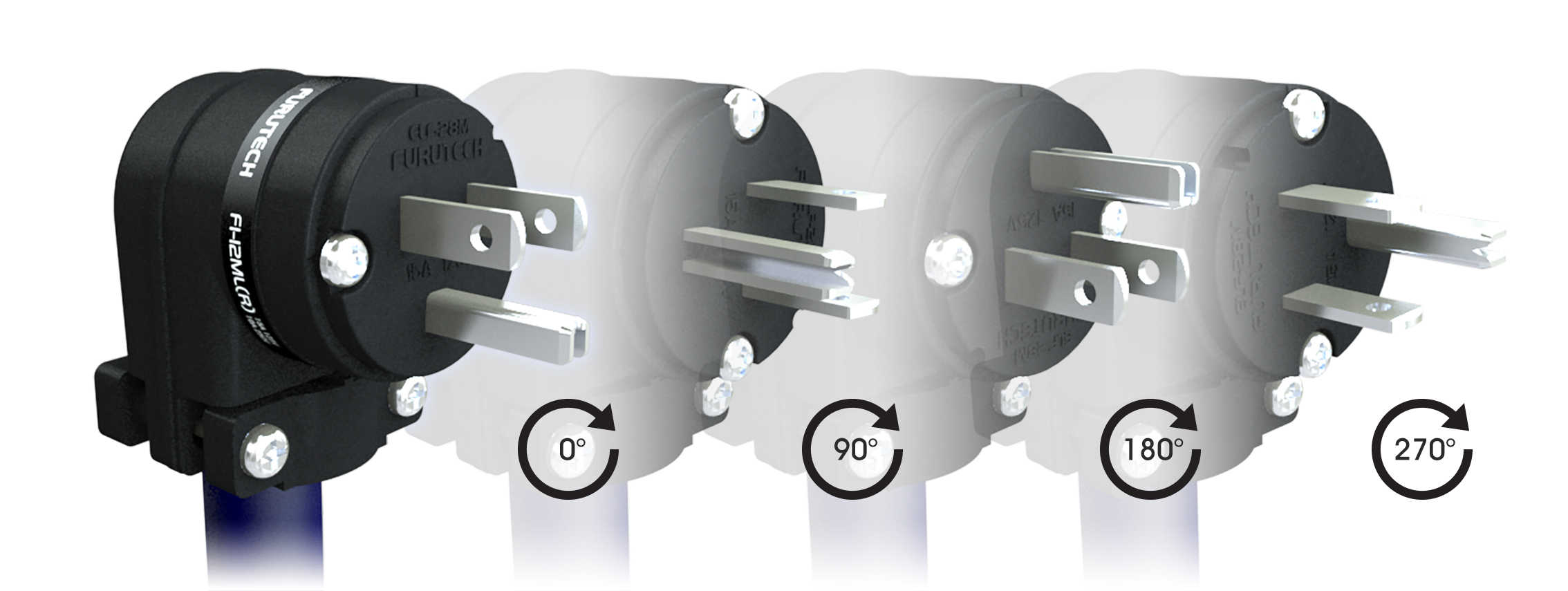 FURUTECH 古河 FI-12ML(R) 鍍銠 四向變換 L型 公頭 電源插頭 | 金曲音響