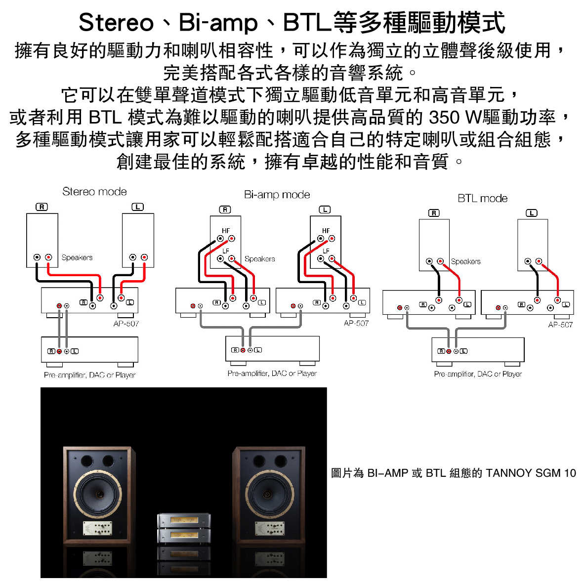 TEAC AP-507 全平衡 雙單聲道 VU電平顯示 XLR/RCA輸入 立體聲 後級 功率擴大機 | 金曲音響
