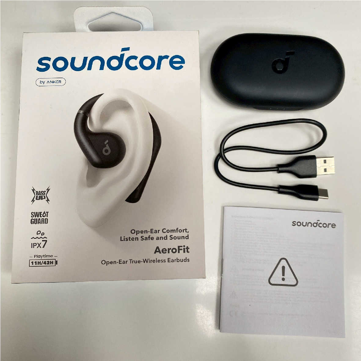 【福利機B組】Anker Soundcore AeroFit 黑色 開放式 氣傳導 真無線 藍牙 耳機 | 金曲音響