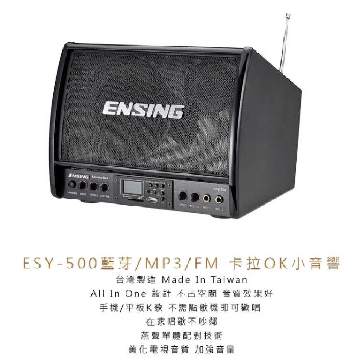 ENSING 燕聲 ESY-500 藍芽 MP3 FM 卡拉OK 小音響｜金曲音響