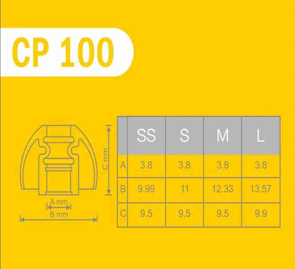 SpinFit CP100 專利矽膠耳塞  一對 適用於粗管耳機 吊卡包裝 CP-100 | 金曲音響