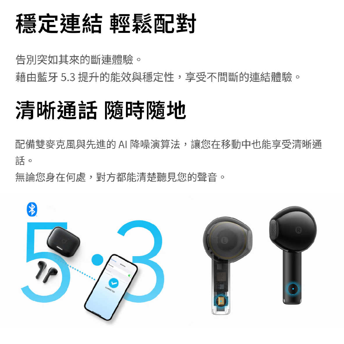 Anker Soundcore K20i 紫色 BassUp IPX5防水 半入耳式 真無線 藍牙耳機 | 金曲音響