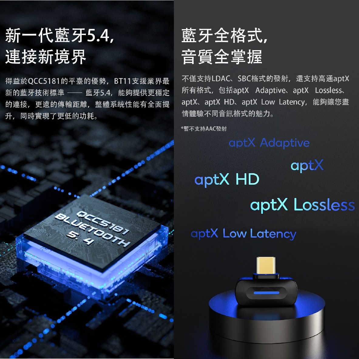 FiiO BT11 銀色 支援PS5/IPHONE 15/Switch 雙裝置連接 便攜 高清 藍牙發射器 | 金曲音響