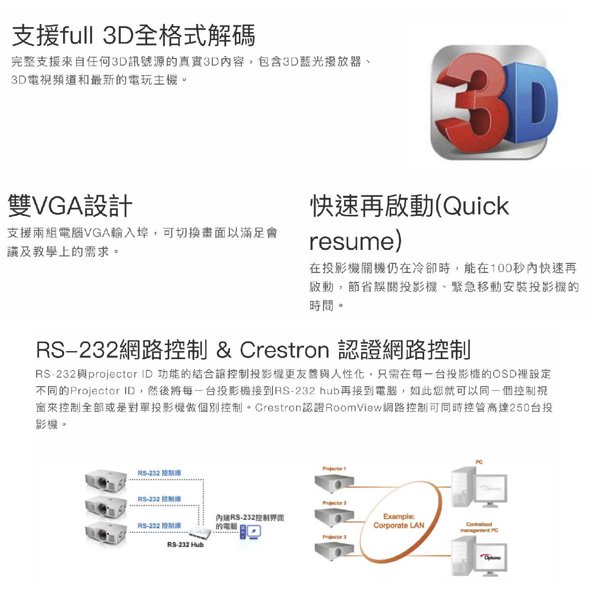 Optoma 奧圖碼 RW341ST 短焦鏡頭 4500流明 雙VGA 商務 WXGA 投影機 | 金曲音響