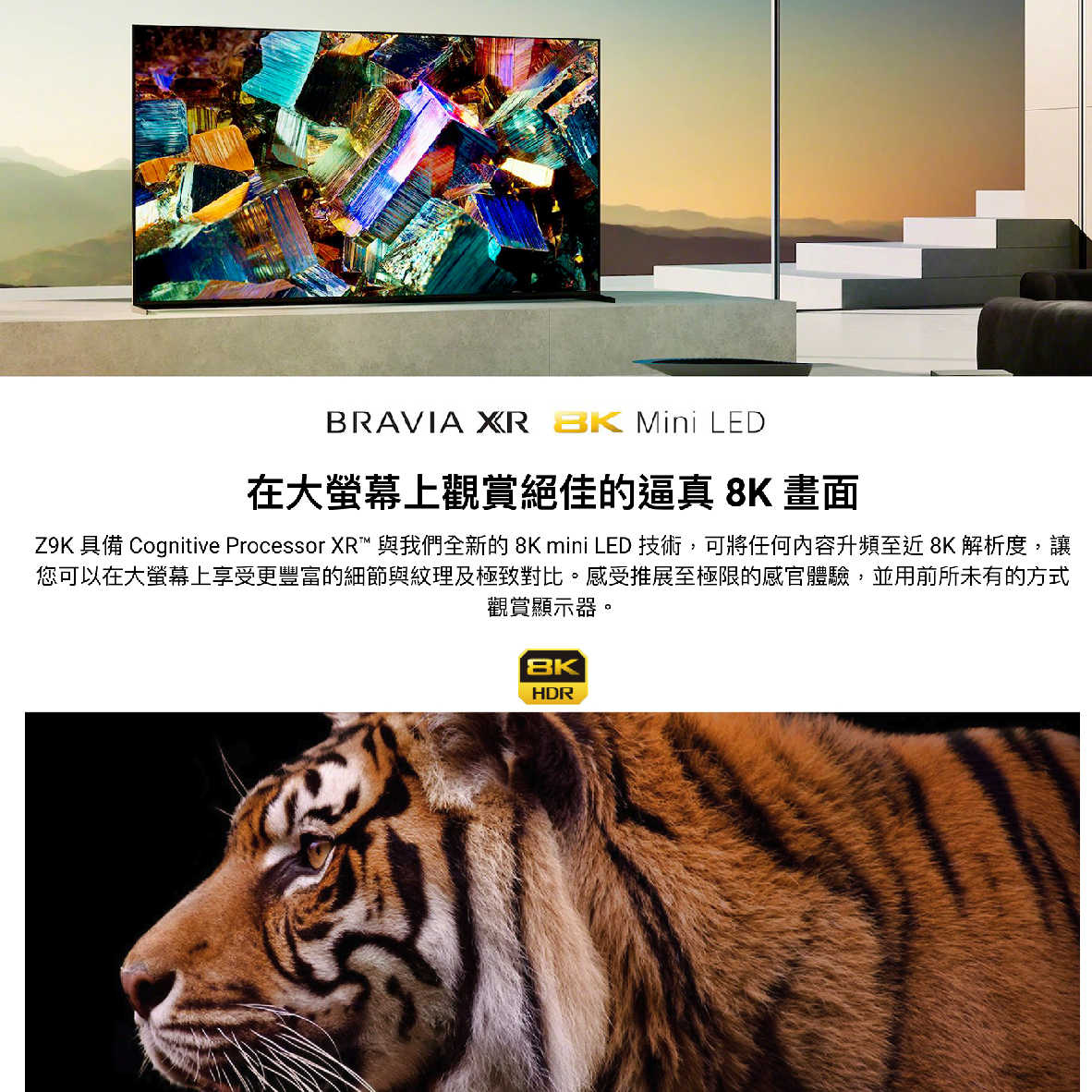 SONY 索尼 85吋 XRM-85Z9K 8K Mini LED Google TV 液晶電視 2022 | 金曲音響