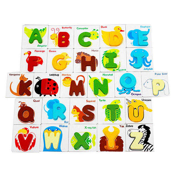 木頭玩具 親子互動 字母配對卡 5848