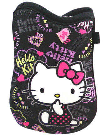 【不正常玩具研究中心】時尚 數位 防護袋 Hello Kitty 炫彩黑 大愛心 2入1組 (現貨)