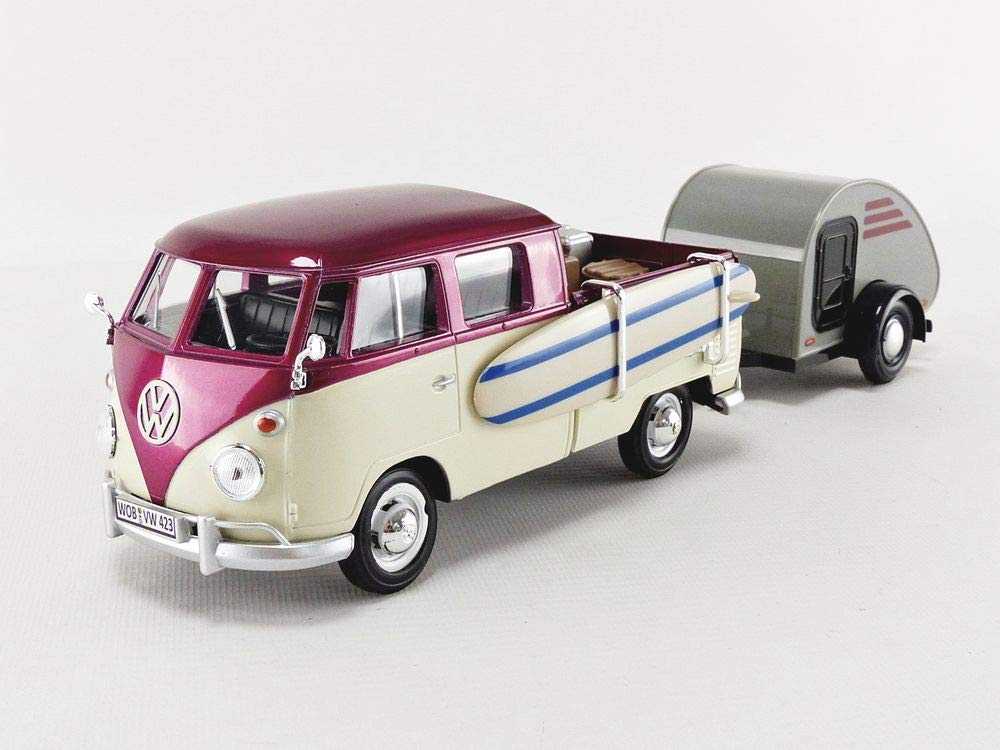 Motormax Volkswagen 1/24 福斯 合金車 衝浪度假拖車 現貨代理