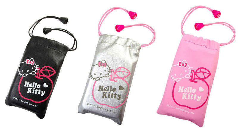 【不正常玩具研究中心】精品 超柔軟 皮革 數位袋 Hello Kitty 蘋果 銀白 黑 粉 3入1組 (現貨)