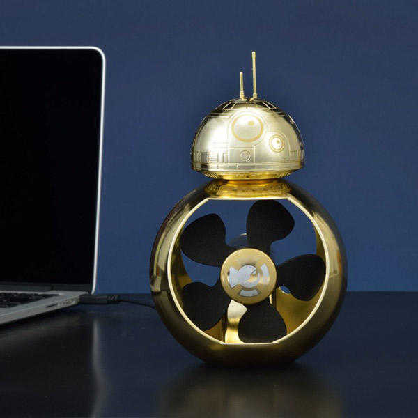 SEGA 日版 星際大戰 Star Wars 景品 BB-8 造型桌上風扇 USB充電(黑金配色) 現貨代理W