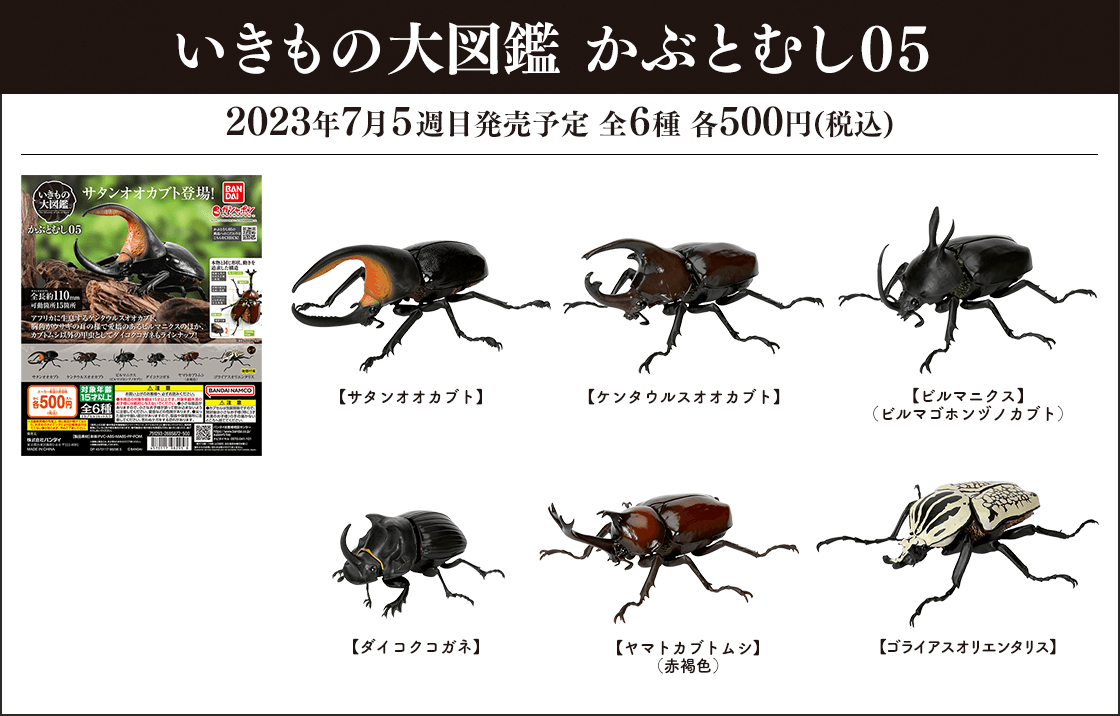 萬代 扭蛋 生物大圖鑑  P5 獨角仙 昆蟲 甲蟲 五款一組 日版現貨