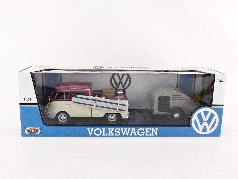 玩具研究中心 Motormax Volkswagen 1/24 福斯 合金車 衝浪度假拖車 現貨代理