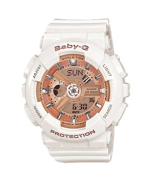 CASIO 卡西歐 Baby-G 多層次機械酷感女孩休閒腕錶-玫瑰金 BA-110-7A1DR 原廠公司貨