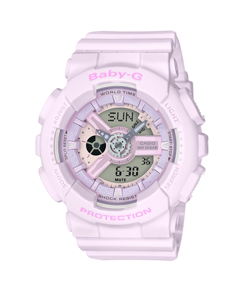 CASIO 卡西歐 Baby-G 花朵系列雙顯手錶-薰衣草紫 BA-110-4A2DR 原廠公司貨