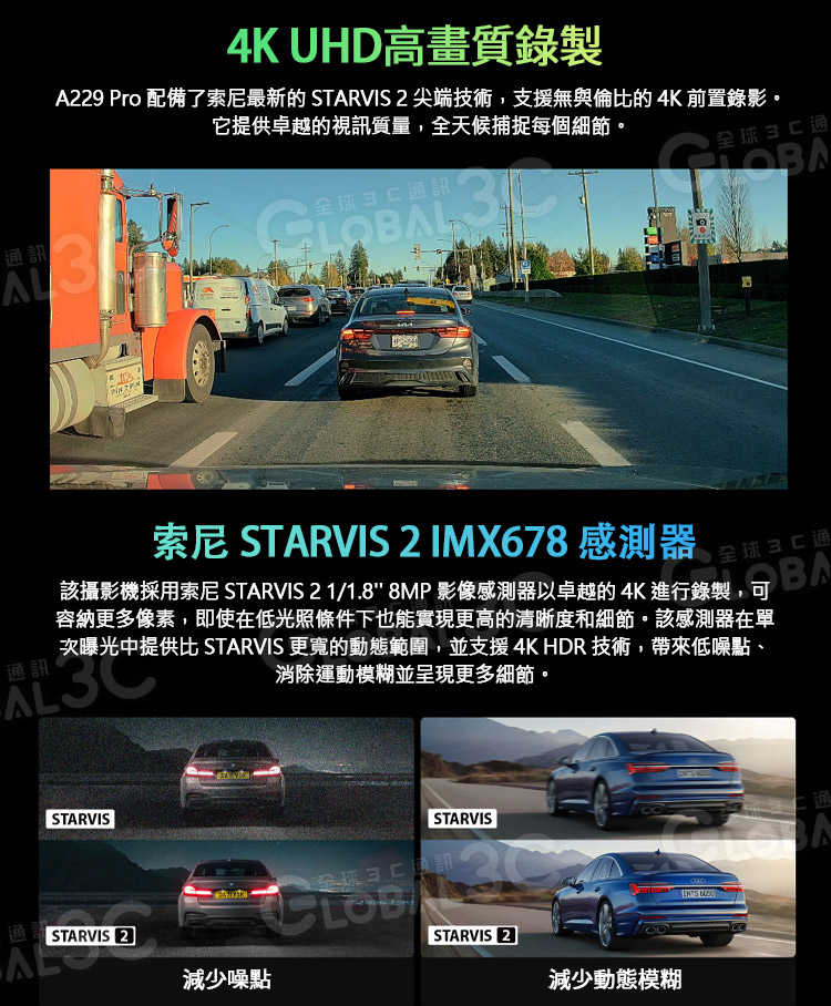 [台灣代理]VIOFO A229 PRO 1CH 行車記錄器 4K HDR 前鏡頭 STARVIS 2 IMX678