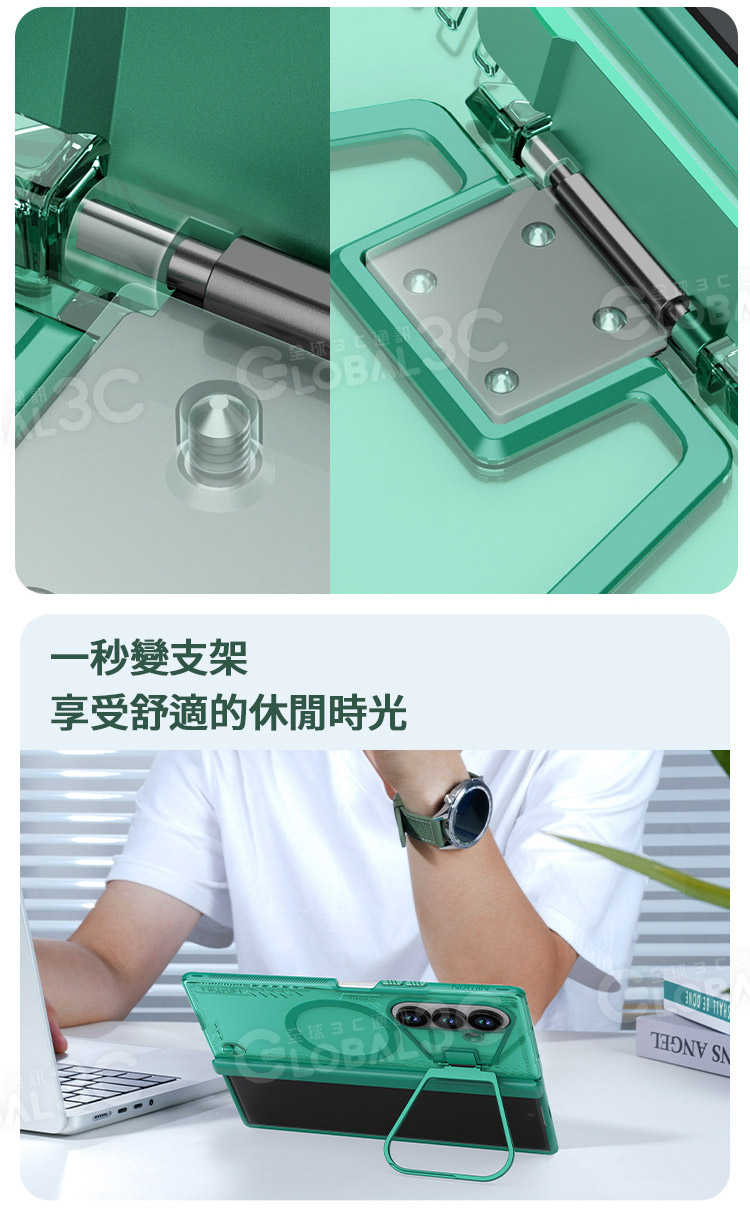 NILLKIN 三星 Z Fold7 磁吸手機殼 中軸保護 航空鋁合金 環保生物基 手機支架 Magsafe 冰空