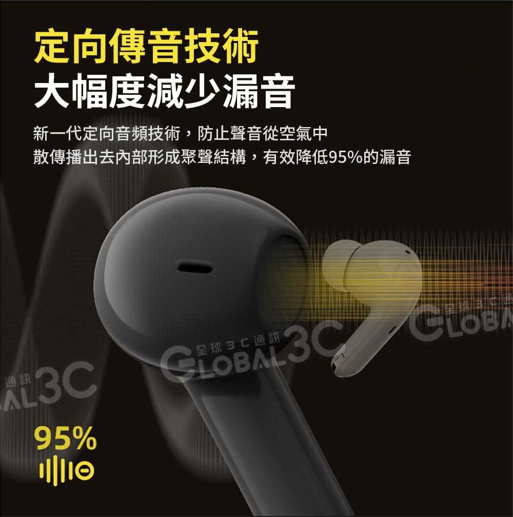 四耳降躁耳機 2對耳機 雙人共用 降噪+通透 HiFi 高保真音質 高低音 螢幕觸控 耳機操控 清晰通話