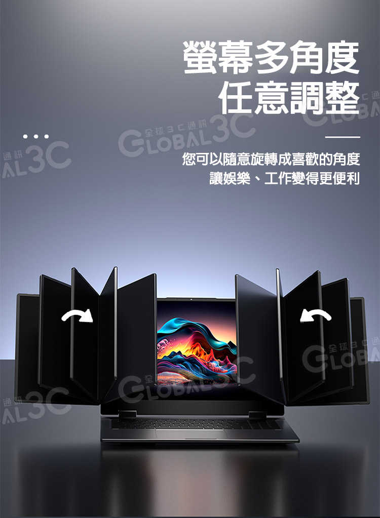 16吋 三螢幕筆電 32GB+2TB 觸控螢幕 雙顯卡 雙聲道喇叭 USB-C接口 三螢幕同步顯示 i7-12650H