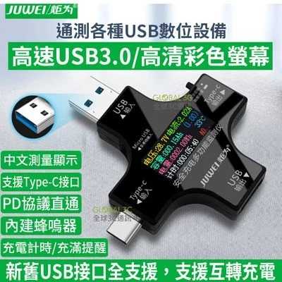 炬為 彩色版 電壓 電流 檢測儀 測試器 全功能 Type-C+USB 輸出 可測QC PD 多功能
