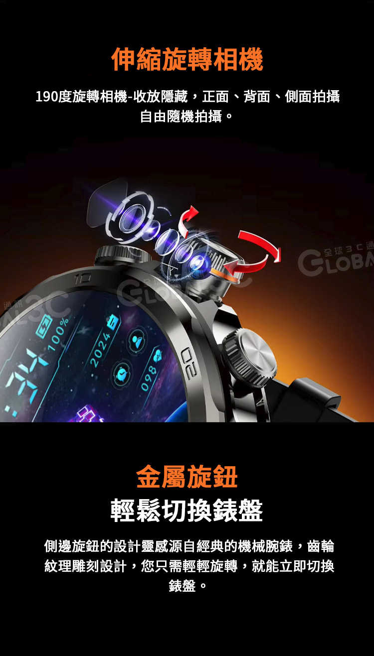 H19 4G智能安卓手錶 1.95吋大螢幕 旋轉相機 AMOLED 可插卡 健康監測 運動模式 PLAY商店