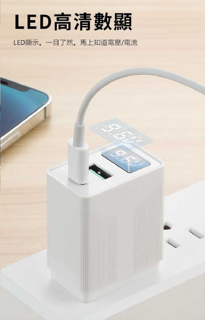 HANG C13 PD+QC 20W LED顯示 充電電壓電流 充電器 旅充頭 充電頭 USB-C