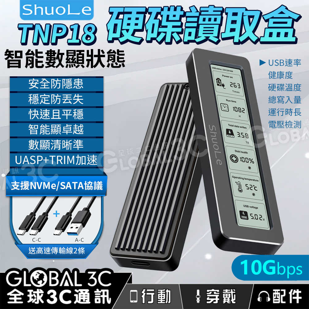 碩樂 ShuoLe TNP18-P SSD2280 2242 2230 硬碟讀取盒 液晶顯示 UASP+TRIM加速
