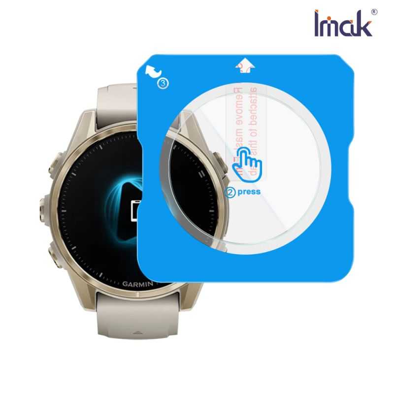 鏡頭貼 Imak 艾美克 GARMIN Fenix 8 AMOLED (43mm) 玻璃手錶膜(自帶定位版) 保護貼 玻