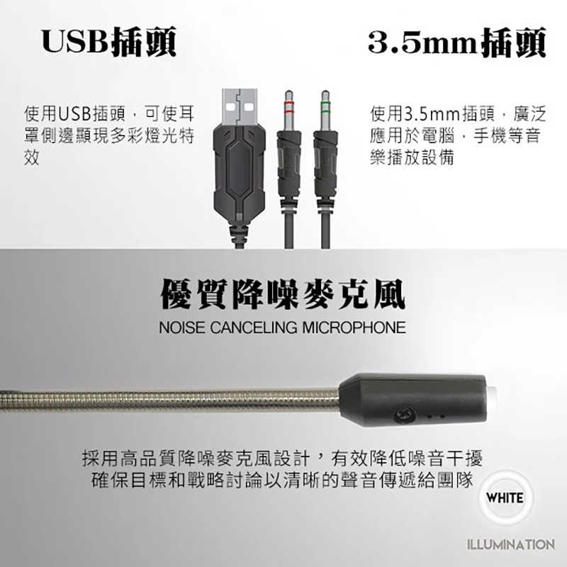 FANTECH HG19 RGB USB光圈耳罩式電競耳機 RGB 耳機 耳機麥克風 【愛瘋潮】