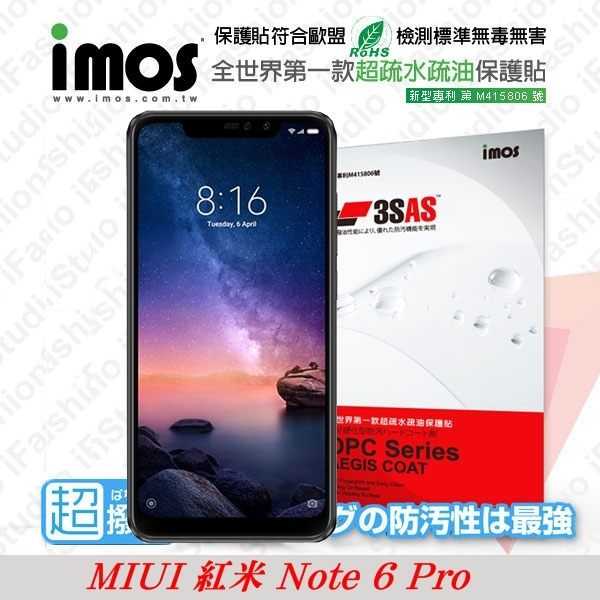 【愛瘋潮】MIUI 紅米 Note 6 Pro iMOS 3SAS 防潑水 防指紋 疏油疏水 螢幕保