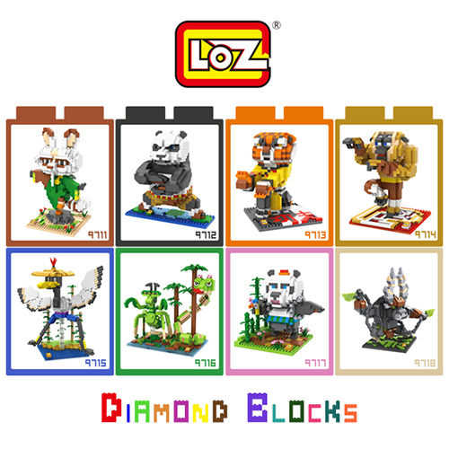 【愛瘋潮】LOZ 迷你鑽石小積木 9711 - 9718 - 電影卡通人物 功夫熊貓系列 組合玩具
