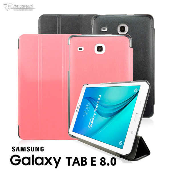 【愛瘋潮】Metal-Slim Samsung Tab E 8.0 三折站立 磁吸側掀皮套