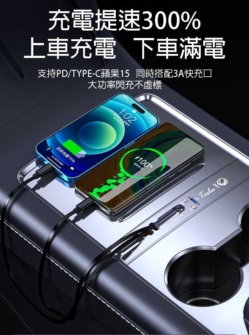 YHUI AH-00 TESLA Model 3 / Y 伸縮集線器 伸縮捲線 【愛瘋潮】