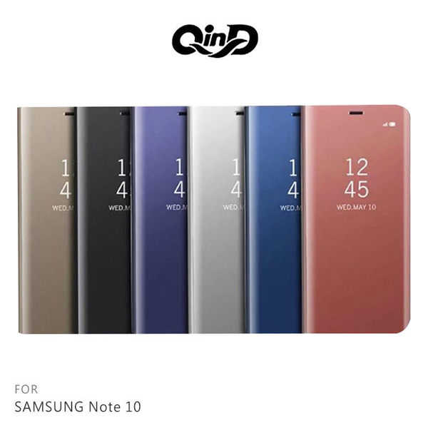 【愛瘋潮】QinD SAMSUNG Galaxy Note 10 透視皮套 鏡面電鍍殼